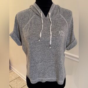 Gilly Hicks Gray Hooded Short-Sleeve Sweatshirt